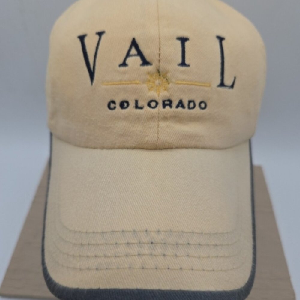 Fahrenheit Vail Colorado Strapback Hat – Cream Adjustable Cap